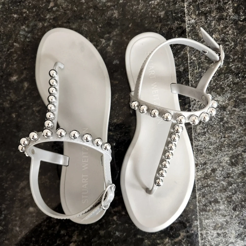 Stuart Weitzman glossy silver